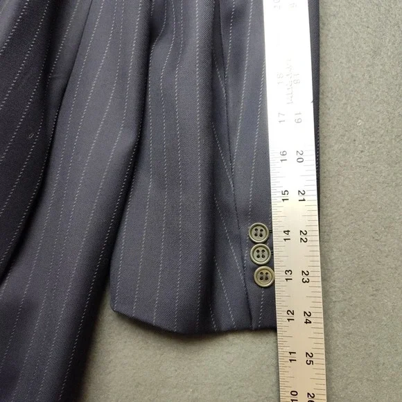 Brion Jacket Men Blue Stripe Palatino Wool 3 Button Suit Sport Coat Blazer Italy